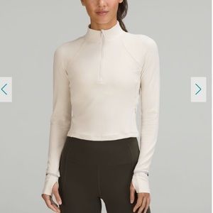 NWT Lululemon Athletica Its Rulu Run Cropped Half Zip *Ribbed